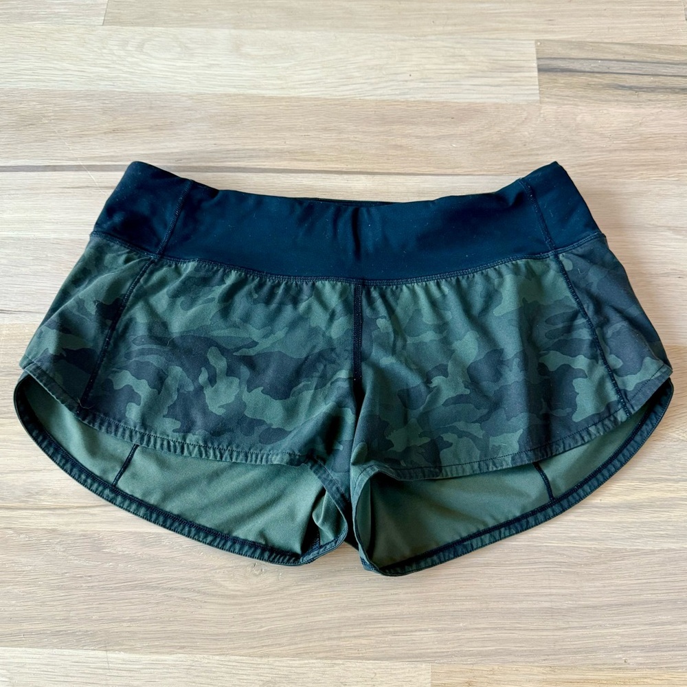 lululemon athletica Green Camo Athletic Shorts